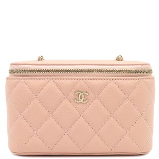 シャネル(CHANEL)のシャネル CHANEL ショルダーバッグ マトラッセ ココマーク バニティバッグ キャビアスキン ピンク シャンパンゴールド金具 ヴァニティ チェーンショルダー   AP1341 ランダムシリアル 【箱】【中古】(ショルダーバッグ)