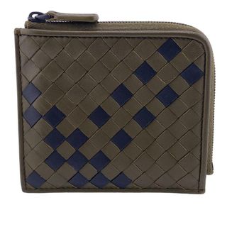 ボッテガヴェネタ(Bottega Veneta)のボッテガヴェネタ BOTTEGAVENETA コインケース
 イントレチャート カードケース L字ファスナー カーキ(コインケース/小銭入れ)