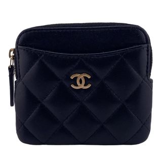 シャネル CHANEL コインケース
 ココマーク マトラッセ カードケース L字ファスナー ブラック