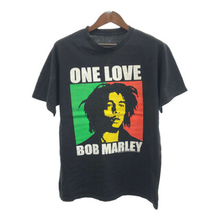 ZION BOB MARLEY ボブ・マーリー ONE LOVE 半袖Ｔシャツ レゲエ ブラック (メンズ L) 中古 古着 Q5760(Tシャツ/カットソー(半袖/袖なし))