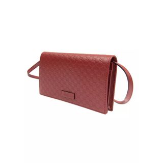 グッチ(Gucci)のGucci グッチ マイクログッチシマ ブラック ストラップ付き財布(財布)