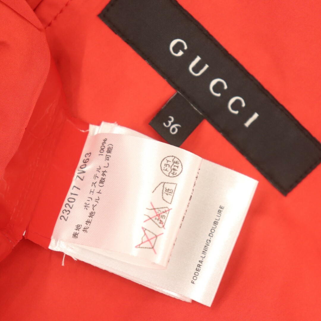 Gucci(グッチ)のIT4AN546NDJK GUCCI グッチ コート トップス アウター ポリエステル ベルト付 レディース レッド 赤 サイズ36 レディースのジャケット/アウター(その他)の商品写真