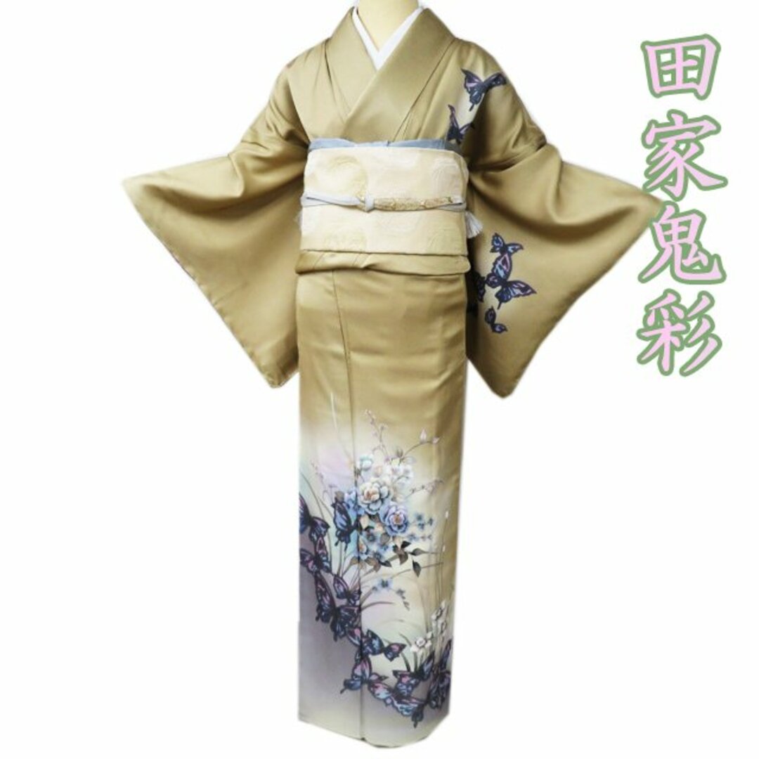 特選 付下げ 付け下げ 訪問着 着物 未使用 袷 田家鬼彩 落款 花 特選 付下げ 付け下げ 訪問着 着物 未使用 袷 田家鬼彩 落款 花