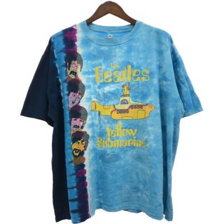 LIQUID BLUE リキッドブルー ビートルズ イエローサブマリン タイダイ 半袖Ｔシャツ ライトブルー (メンズ 2XL) 中古 古着 Q5765(Tシャツ/カットソー(半袖/袖なし))