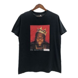 the notorious BIG ビギー 半袖Ｔシャツ ラップT ブラック (メンズ LARGE) 中古 古着 Q5767(Tシャツ/カットソー(半袖/袖なし))