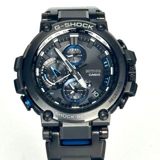 ジーショック(G-SHOCK)の【美品】カシオ　G-SHOCK　ジーショック　MT-G　MTG-B1000BD-1AJF　電波ソーラー　黒　ブルー　Bluetooth(腕時計(アナログ))