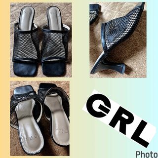 グレイル(GRL)のグレイル★新品★未使用★太ヒール★涼しい★メッシュ★ミュール(ミュール)