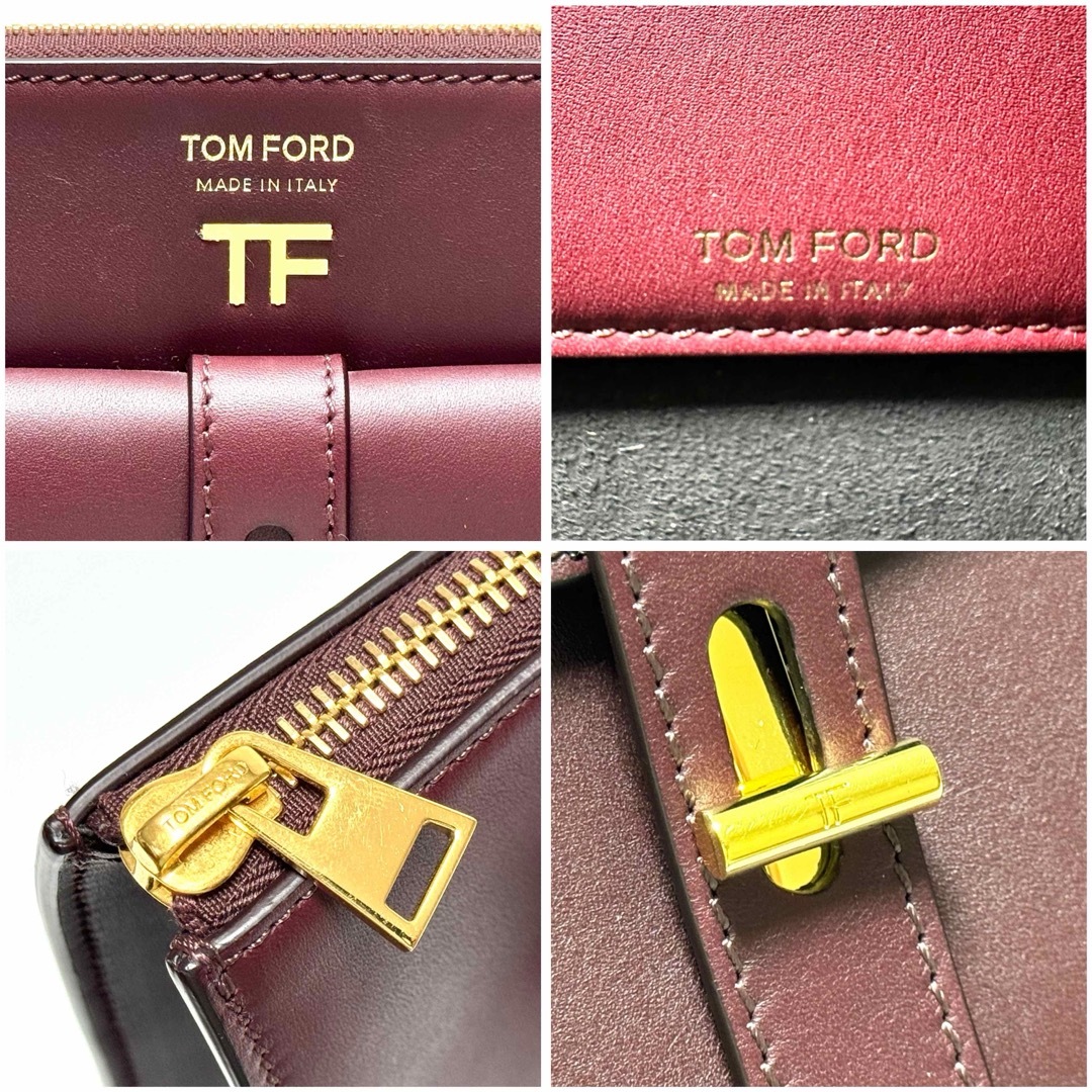 TOM FORD(トムフォード)のトムフォード ハリウッド レザー Tツイスト クラッチ バッグ TOM FORD メンズのバッグ(セカンドバッグ/クラッチバッグ)の商品写真