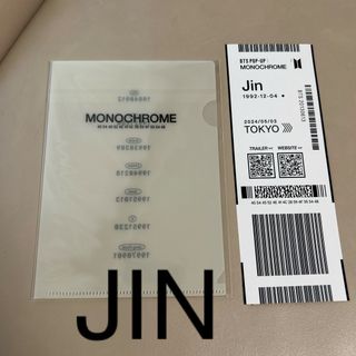 BTS POPUP MONOCHROME 入場特典JINとファイル(K-POP/アジア)