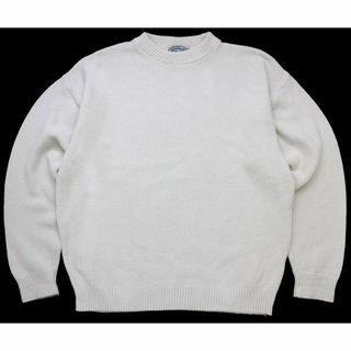 80s USA製 ENVIRONMENTAL CLOTHING 無地 コットンニット セーター オフホワイト L★オールド ビンテージ ポップコーン オーバーサイズ(ニット/セーター)