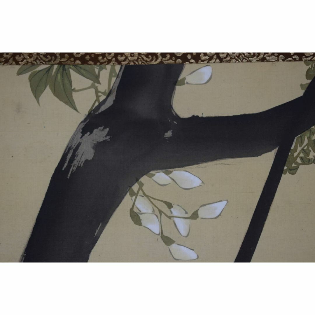 真作/中島来章/藤花画賛/詩/歌/掛軸☆宝船☆Z-501 真作/中島来章/藤花画賛/詩/歌/掛軸☆宝船☆Z-501