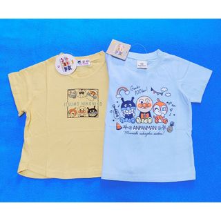 アンパンマン(アンパンマン)の新品　100cm　アンパンマン　半袖Ｔシャツ2枚セット　窓6キャラY×パーテB(Tシャツ/カットソー)