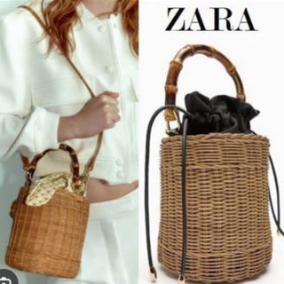 ザラ(ZARA)の ZARA  バスケット　カゴバック　新品未使用(かごバッグ/ストローバッグ)