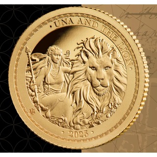 2023年セントへレナ　ウナとライオン　0.5gプルーフ金貨　1000枚限定(貨幣)