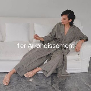 プルミエアロンディスモン(1er Arrondissement)の1er Arrondissement リネングレンチェックガウンコート(ガウンコート)