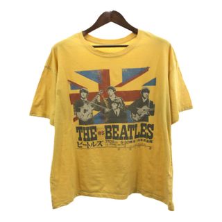 THE BEATLES ザ・ビートルズ 日本公演 半袖Ｔシャツ バンドT イエロー (レディース 1X) 中古 古着 Q5781(Tシャツ(半袖/袖なし))