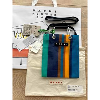 【新品未使用】ナルシスブルー　MARNI ストライプミニショルダーバッグ