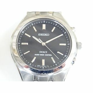 セイコー(SEIKO)のM本127 / SEIKO Dolce 腕時計 電波クォーツ ブラック文字盤(腕時計(アナログ))