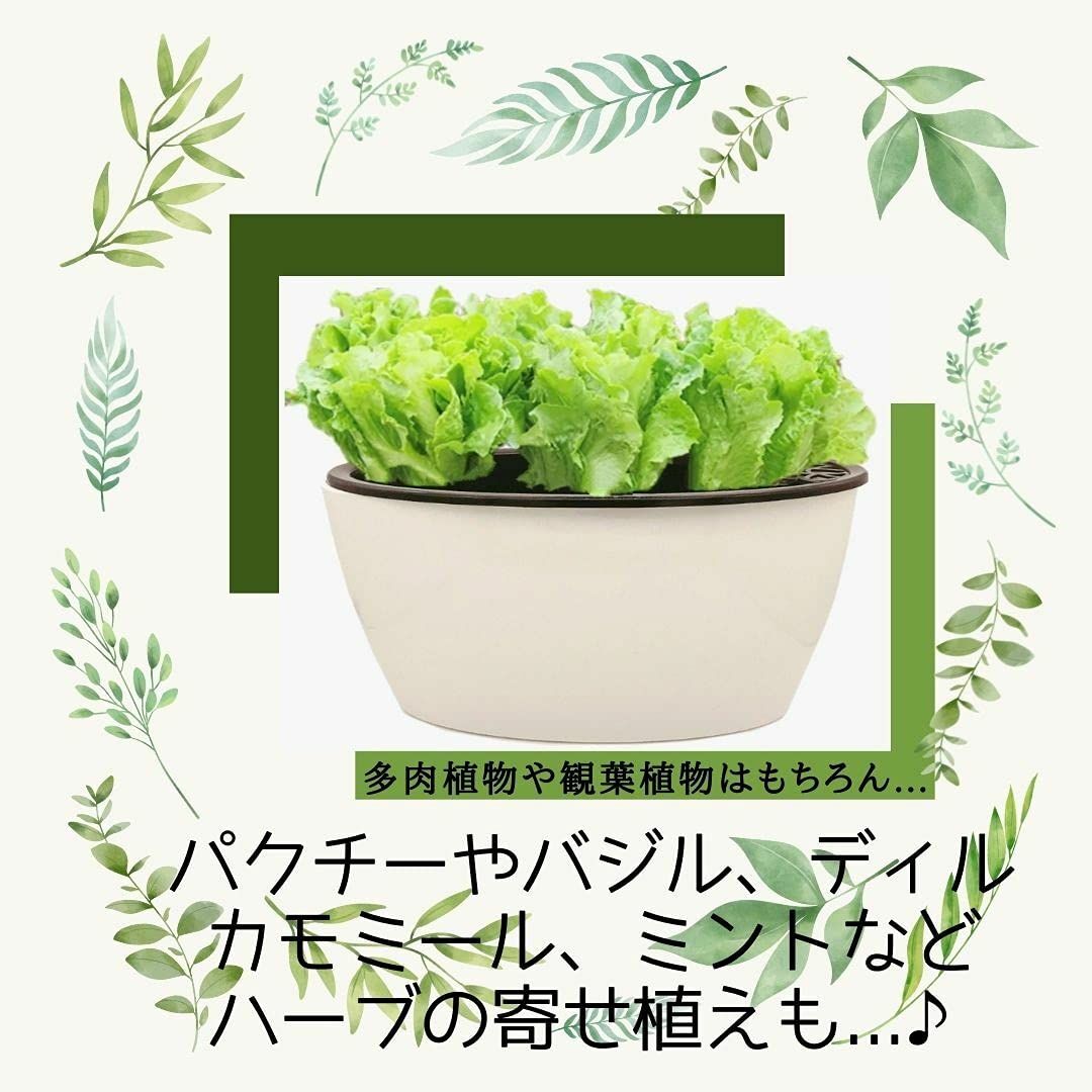 【色: 楕円型(29x15cm)】3world 植木鉢 プラスチック 白黒 おし その他のその他(その他)の商品写真