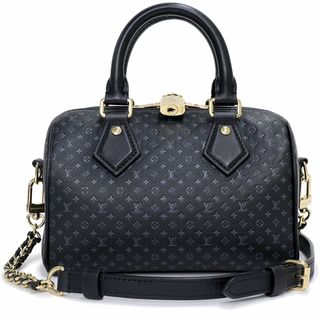 ルイヴィトン(LOUIS VUITTON)のルイ ヴィトン スピーディ バンドリエール 20 ナノグラム 2way ショルダー ハンドバッグ 斜め掛け カーフスキン レザー ブラック グレー 黒 ゴールド金具 M22595 LOUIS VUITTON（未使用　展示品）(ショルダーバッグ)