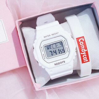 ホワイト シリコン ウォッチ★ユニセックス ファッション 腕時計 白 男女兼用(腕時計)