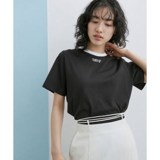 Adam et Rope' - アダムエロペサステナブル・WEB限定】ロゴプリントトリムTシャツ