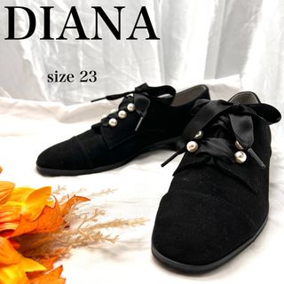 ダイアナ(DIANA)の【極美品】ダイアナ　スウェードレースアップシューズ　パール　黒(ハイヒール/パンプス)