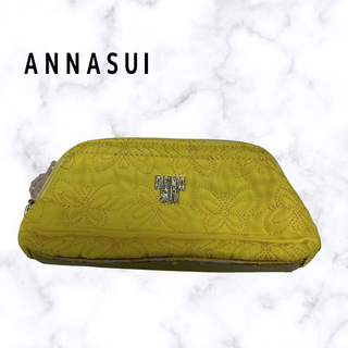 ANNA SUI - アナスイ　ANNASUI　ポーチ　イエロー　小物入れ　花柄　メイク