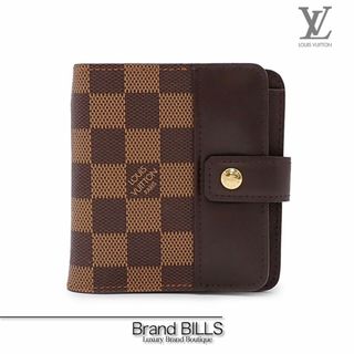 ルイヴィトン(LOUIS VUITTON)の未使用品 ルイ ヴィトン コンパクトジップ 折り財布 N61668 ダミエ ブラウン ゴールド金具(財布)