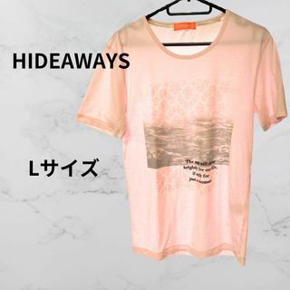 ハイダウェイ(HIDEAWAY)のHIDEAWAYS　Tシャツ　ピンク(Tシャツ/カットソー(半袖/袖なし))