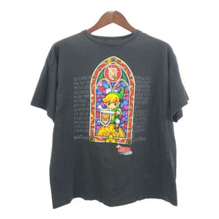 The Legend of Zelda ゼルダの伝説 風のタクト 半袖Ｔシャツ ブラック (メンズ XL) 中古 古着 Q5790(Tシャツ/カットソー(半袖/袖なし))