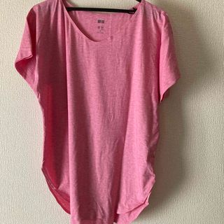 ユニクロ(UNIQLO)のエアリズムシームレスVネックロングT（半袖）(Tシャツ(半袖/袖なし))