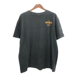 Hard Rock Cafe ハードロックカフェ バンコク 半袖Ｔシャツ 大きいサイズ ワンポイントロゴ ブラック (メンズ 2XL) 中古 古着 Q5793(Tシャツ/カットソー(半袖/袖なし))