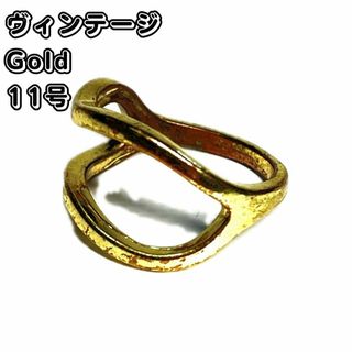 ヴィンテージ(VINTAGE)のヴィンテージ　デザイン　リング　ゴールド　金　指輪　鑑定済み(リング(指輪))