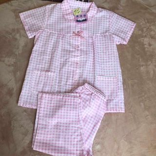 新品 半袖  パジャマ 女の子 ルームウェア 女児 160 上下セット チェック(パジャマ)