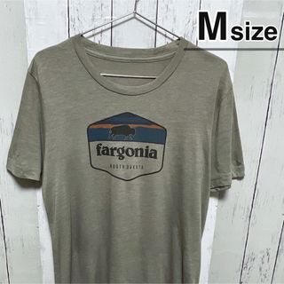 USA古着　Tシャツ　Mサイズ　グレー　プリント　ロゴ　クルーネック　半袖(Tシャツ/カットソー(半袖/袖なし))