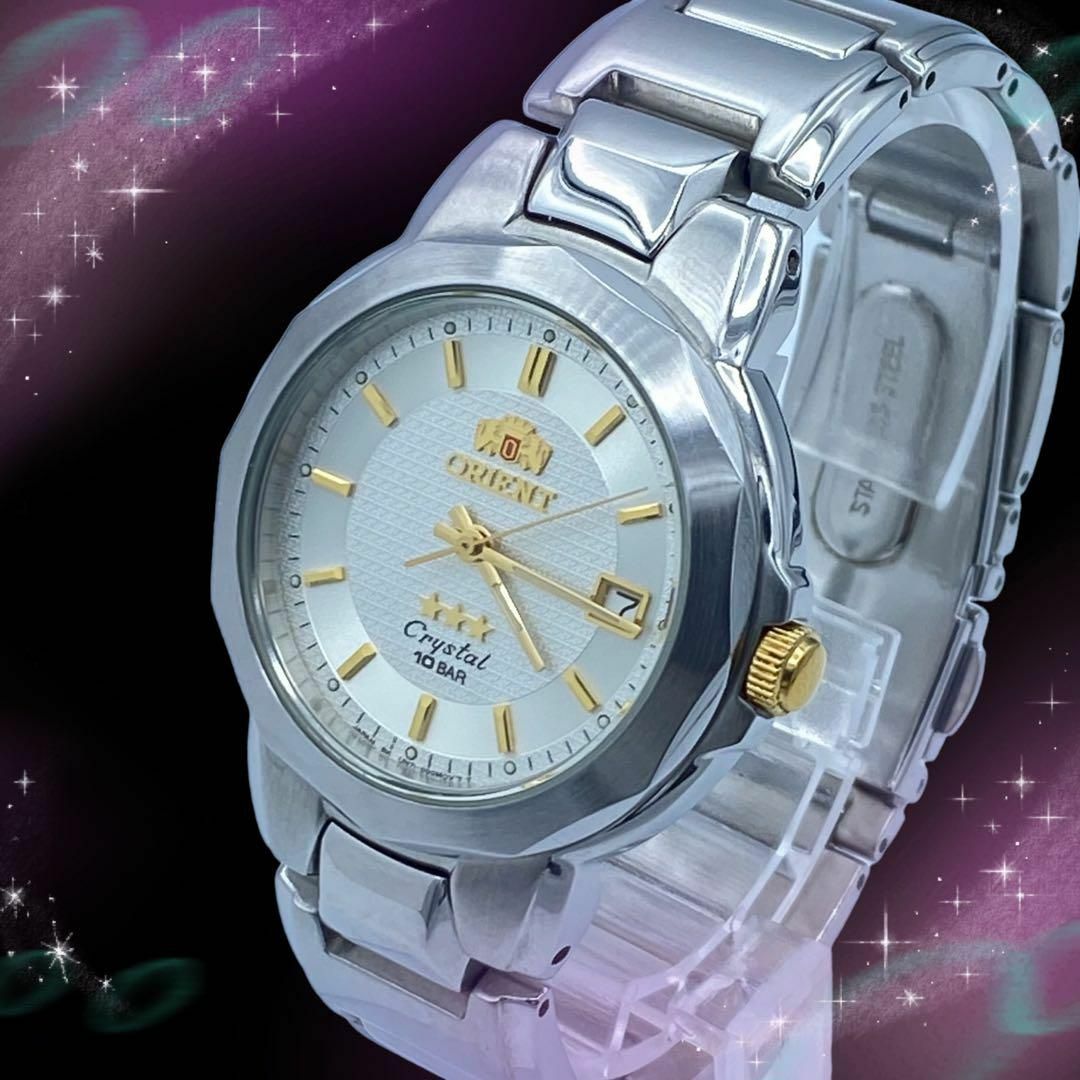 ORIENT(オリエント)の《美品　稼動品》　オリエント　スリースター　クリスタル　防水　メンズ腕時計 メンズの時計(腕時計(アナログ))の商品写真