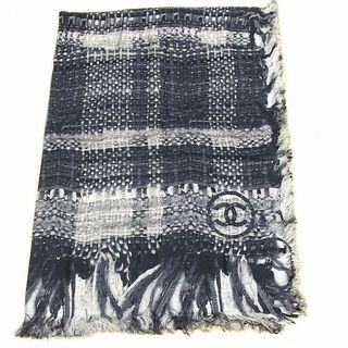 シャネル(CHANEL)のシャネル　CHANEL　ショール　ストール ブラック　ホワイト　ココマーク レディース　シルク100%(ストール/パシュミナ)