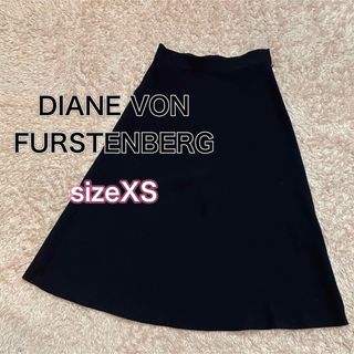 ダイアンフォンファステンバーグ(DIANE von FURSTENBERG)のダイアン　フレアスカート　ダークネイビー　サイズXS(ひざ丈スカート)