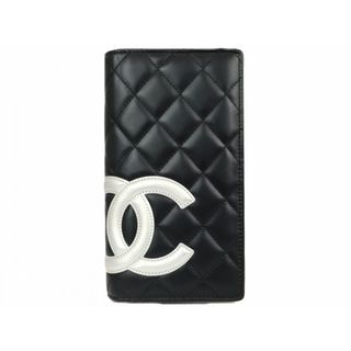 シャネル(CHANEL)の【箱・ギャラあり】CHANEL　シャネル　二つ折り長財布　A26717　カンボンライン　ブラック　シルバー　レディース　ギフト　プレゼント包装可【中古】松前R56号店(財布)