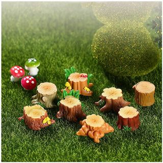 Botocoo 苔テラリウムミニチュア 切り株妖精ガーデンアクセサリー苔盆栽 ミ(その他)