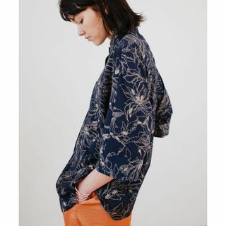 クラネ(CLANE)のCLANE クラネ LINE FLOWER OVER SHIRT オーバーシャツ(シャツ/ブラウス(半袖/袖なし))