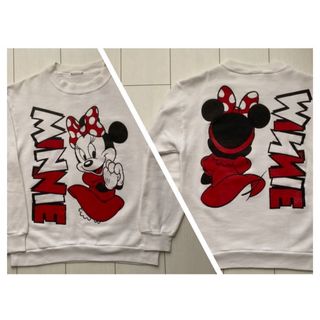 Disney - 80s 90s USA製 disney minnie 両面 大判 スウェット S