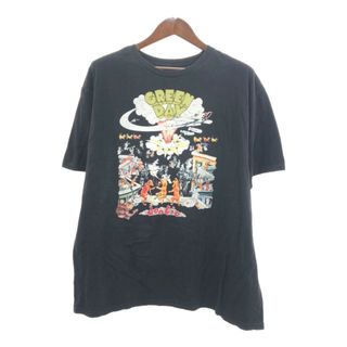 GREEN DAY グリーンデイ 半袖Ｔシャツ 大きいサイズ バンドT ブラック (メンズ 2XL) 中古 古着 Q5805(Tシャツ/カットソー(半袖/袖なし))