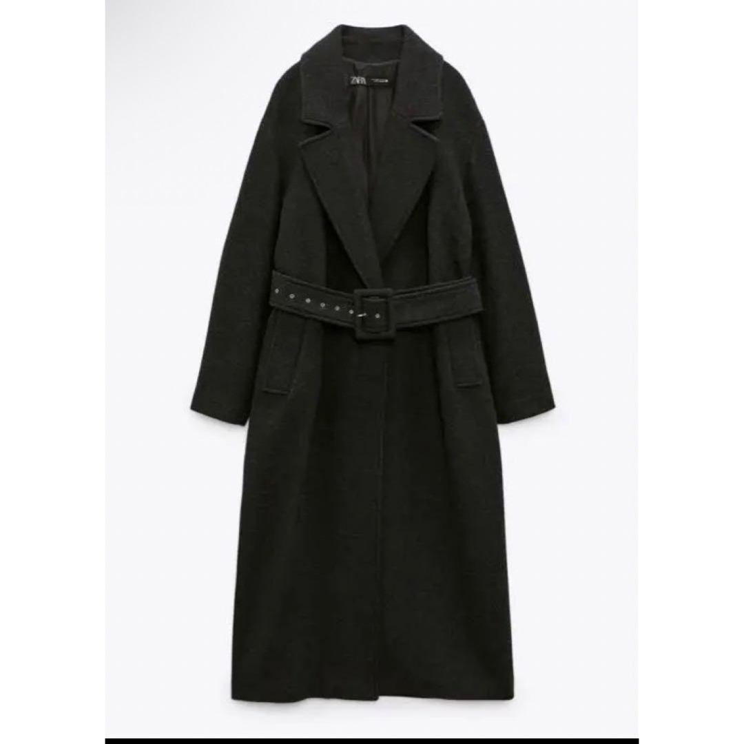 冬服セール❗️ZARA MANTECO  ベルト フィットコート　サイズ L レディースのジャケット/アウター(ロングコート)の商品写真