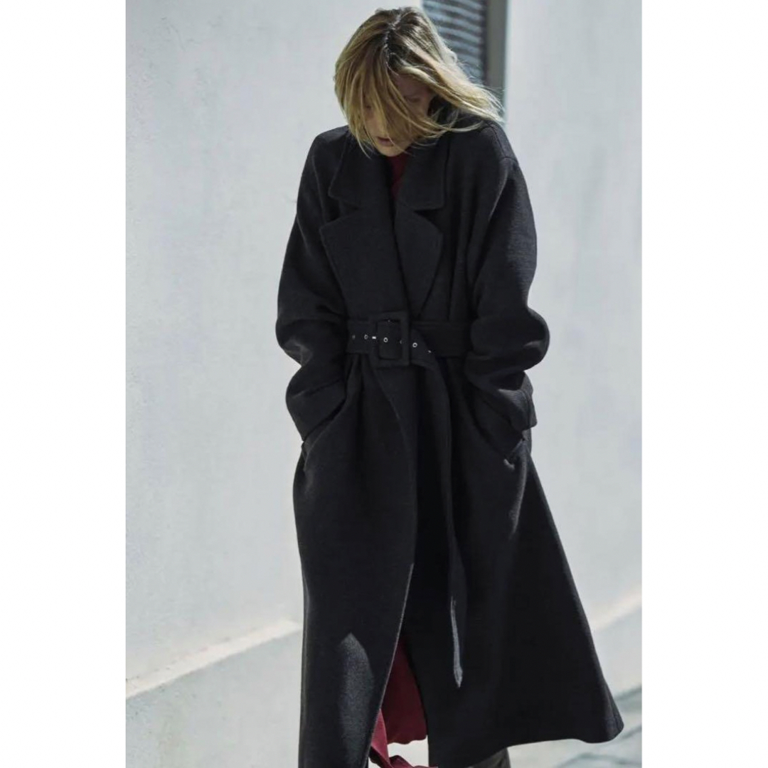 冬服セール❗️ZARA MANTECO  ベルト フィットコート　サイズ L レディースのジャケット/アウター(ロングコート)の商品写真
