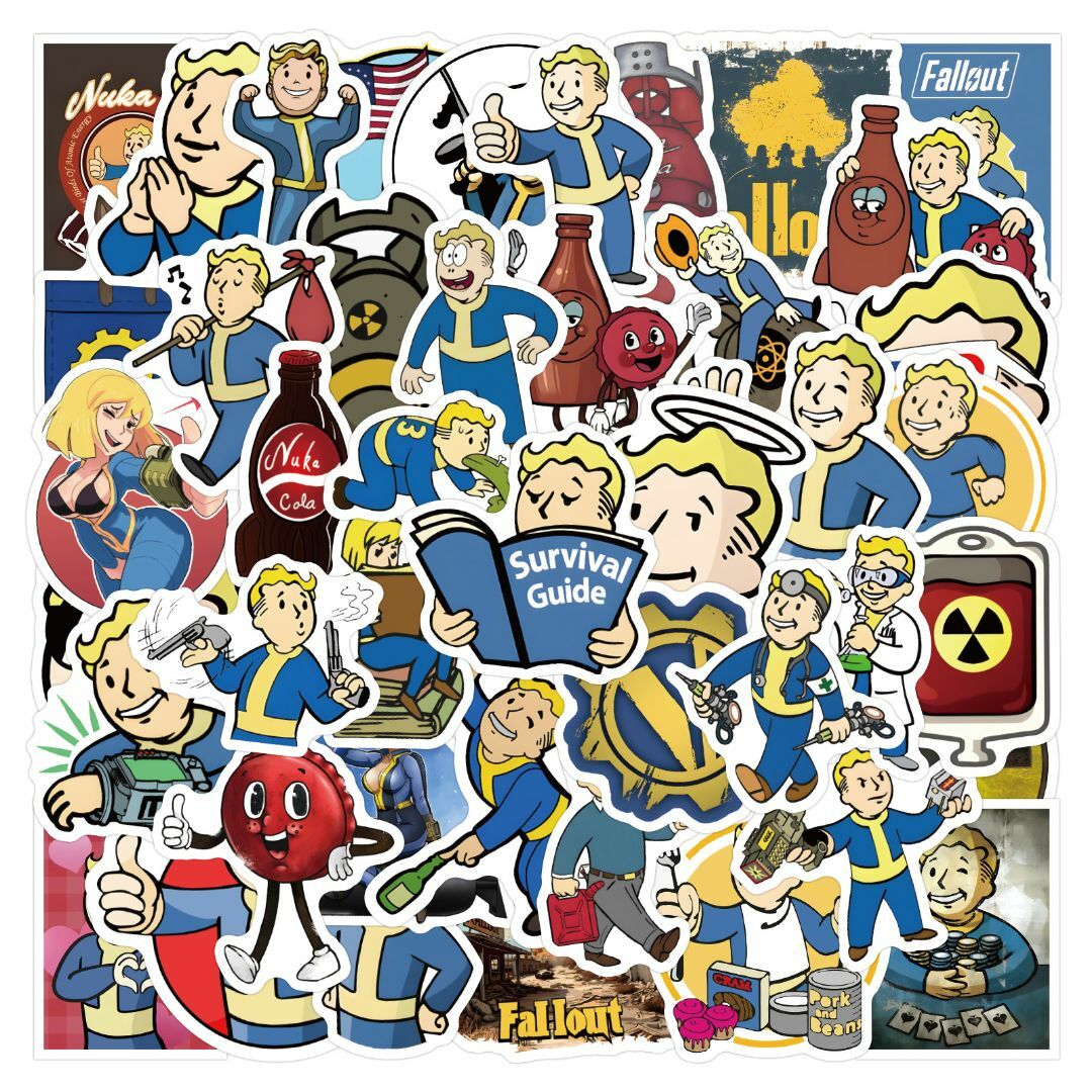 フォールアウト ステッカー 62枚セット PVC 防水 シール fallout エンタメ/ホビーのおもちゃ/ぬいぐるみ(キャラクターグッズ)の商品写真