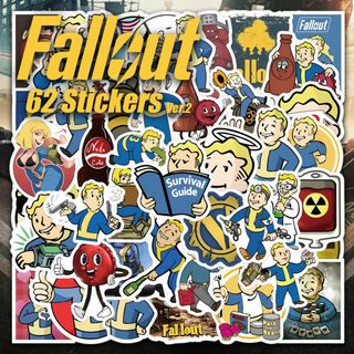 フォールアウト ステッカー 62枚セット PVC 防水 シール fallout(キャラクターグッズ)