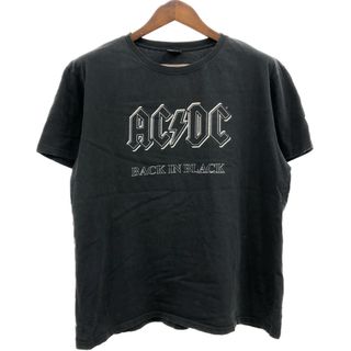 00年代 ACDC エーシーディーシー BACK IN BLACK 半袖Ｔシャツ バンドT ブラック (メンズ XL) 中古 古着 Q5770(Tシャツ/カットソー(半袖/袖なし))