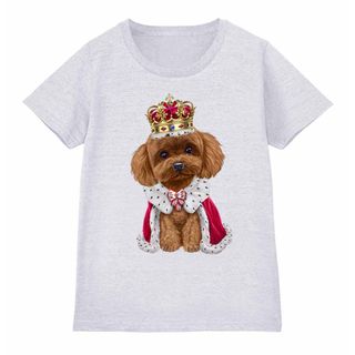 トイプードル いぬ 犬 王様 キング 王子様 王冠 Tシャツ レディース メンズ(シャツ/ブラウス(半袖/袖なし))